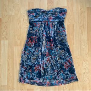 Printed Ripe Strapless Dress Size Medium